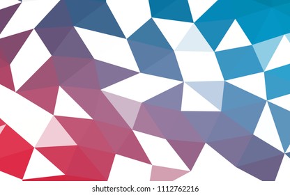 Light Blue, Red vector hexagon mosaic triangle mosaic. A vague abstract illustration with gradient. A completely new template for your business design.