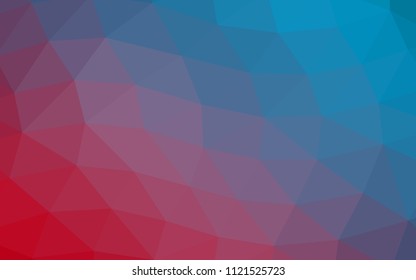Light Blue, Red vector hexagon mosaic triangle mosaic. A completely new color illustration in a vague style. The best triangular design for your business.