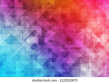 Light Blue, Red vector hexagon mosaic triangle mosaic. A completely new color illustration in a vague style. A completely new design for your business.