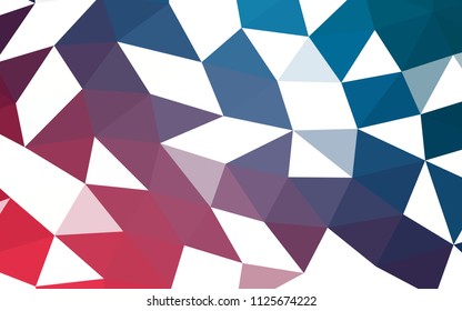 Light Blue, Red vector hexagon mosaic triangle mosaic. A sample with polygonal shapes. The polygonal design can be used for your web site.