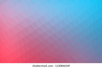 Light Blue, Red vector hexagon mosaic texture. Geometric illustration in Origami style with gradient.  The polygonal design can be used for your web site.