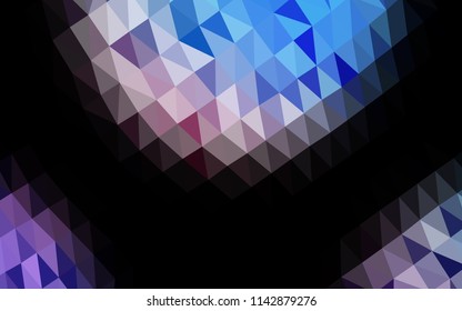 Light Blue, Red vector hexagon mosaic template. Shining illustration, which consist of triangles. The polygonal design can be used for your web site.