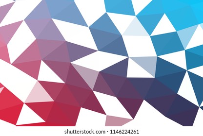 Light Blue, Red vector hexagon mosaic triangle mosaic. Colorful abstract illustration with gradient. A completely new template for your business design.