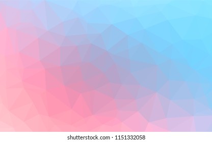 Light Blue, Red vector hexagon mosaic template. A completely new color illustration in a vague style. A completely new template for your business design.