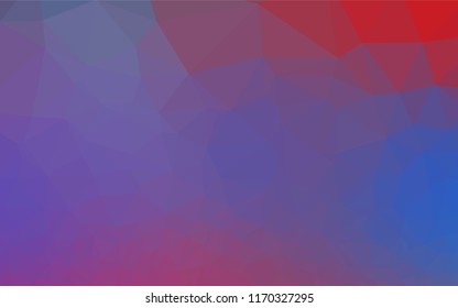 Light Blue, Red vector hexagon mosaic template. Geometric illustration in Origami style with gradient.  The polygonal design can be used for your web site.