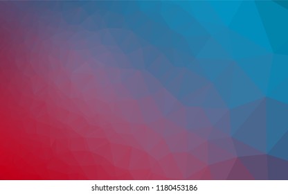 Light Blue, Red vector hexagon mosaic texture. Triangular geometric sample with gradient.  The elegant pattern can be used as part of a brand book.