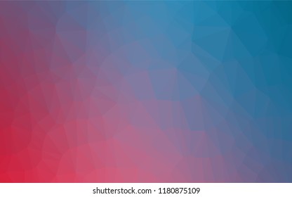 Light Blue, Red vector hexagon mosaic texture. Creative geometric illustration in Origami style with gradient. A new texture for your design.