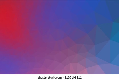 Light Blue, Red vector hexagon mosaic cover. Geometric illustration in Origami style with gradient.  The elegant pattern can be used as part of a brand book.