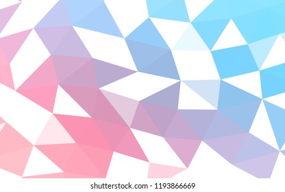 Light Blue, Red vector hexagon mosaic triangle mosaic. Modern geometrical abstract illustration with gradient. The textured pattern can be used for background.