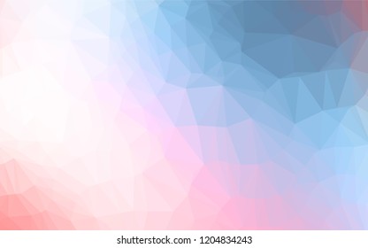 Light Blue, Red vector hexagon mosaic template. A vague abstract illustration with gradient. The best triangular design for your business.