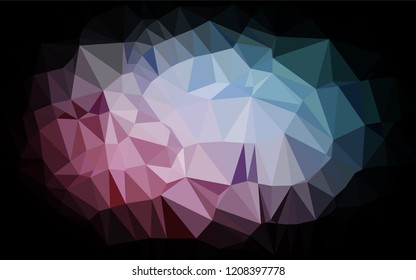 Light Blue, Red vector hexagon mosaic texture. Geometric illustration in Origami style with gradient.  The textured pattern can be used for background.