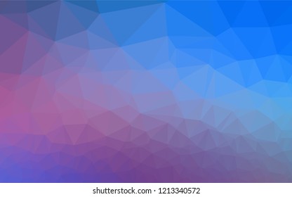 Light Blue, Red vector hexagon mosaic template. Shining colored illustration in a Brand new style. The best triangular design for your business.