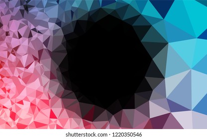 Light Blue, Red vector hexagon mosaic template. A vague abstract illustration with gradient. A completely new template for your business design.