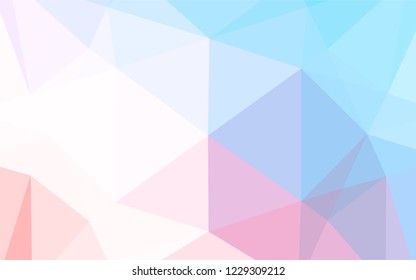 Light Blue, Red vector hexagon mosaic texture. A sample with polygonal shapes. A completely new template for your business design.