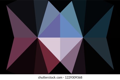 Light Blue, Red vector hexagon mosaic cover. Triangular geometric sample with gradient.  Triangular pattern for your business design.