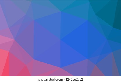 Light Blue, Red vector hexagon mosaic texture. A completely new color illustration in a vague style. The textured pattern can be used for background.