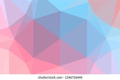 Light Blue, Red vector hexagon mosaic cover. Colorful illustration in abstract style with gradient. The best triangular design for your business.