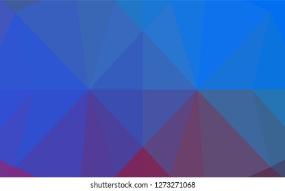 Light Blue, Red vector hexagon mosaic texture. Creative geometric illustration in Origami style with gradient. A new texture for your design.