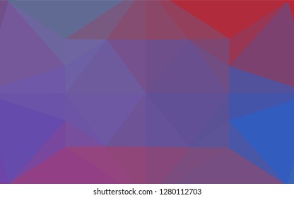 Light Blue, Red vector hexagon mosaic cover. Glitter abstract illustration with an elegant design. The polygonal design can be used for your web site.