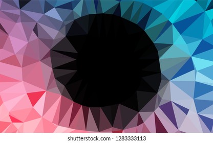 Light Blue, Red vector hexagon mosaic cover. Triangular geometric sample with gradient.  A completely new template for your business design.