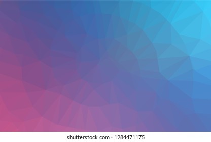 Light Blue, Red vector hexagon mosaic template. Glitter abstract illustration with an elegant design. The best triangular design for your business.