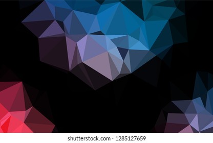Light Blue, Red vector hexagon mosaic template. A sample with polygonal shapes. A new texture for your design.