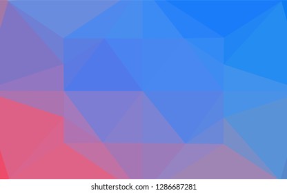 Light Blue, Red vector hexagon mosaic cover. A completely new color illustration in a vague style. The textured pattern can be used for background.