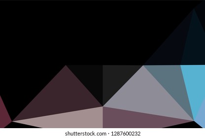 Light Blue, Red vector hexagon mosaic template. An elegant bright illustration with gradient. The textured pattern can be used for background.