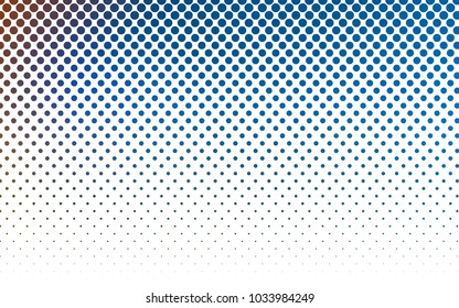Light Blue, Red vector illustration which consist of circles. Dotted gradient design for your business. Creative geometric background in halftone style with colored spots.