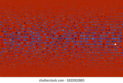 Light Blue, Red vector illustration which consist of circles. Dotted gradient design for your business. Creative geometric background in halftone style with colored spots.