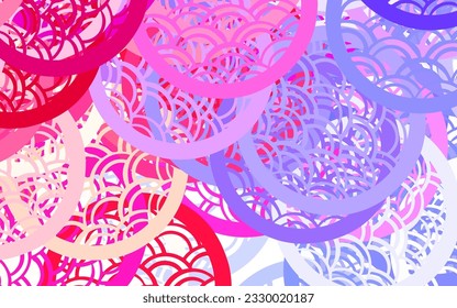 Light Blue, Red vector Illustration with set of shining colorful abstract circles. Abstract illustration with colored bubbles in nature style. Modern design for a business card.