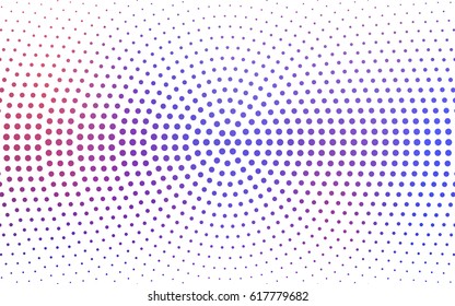 Light Blue, Red vector illustration which consist of circles. Dotted gradient design for your business. Creative geometric background in halftone style with colored spots.