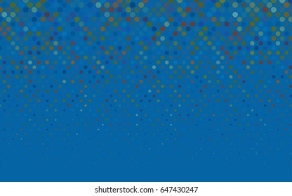 Light Blue, Red vector illustration which consist of circles. Dotted gradient design for your business. Creative geometric background in halftone style with colored spots.