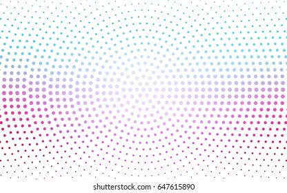 Light Blue, Red vector illustration which consist of circles. Dotted gradient design for your business. Creative geometric background in halftone style with colored spots.