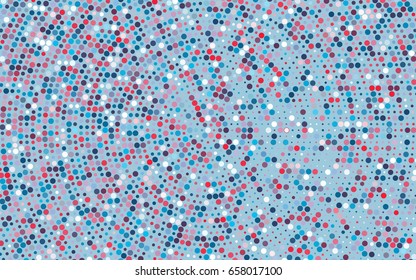 Light Blue, Red vector illustration which consist of circles. Dotted gradient design for your business. Creative geometric background in halftone style with colored spots.