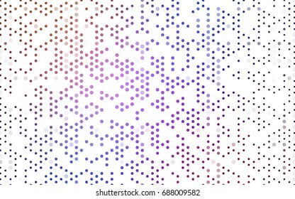 Light Blue, Red vector illustration which consist of circles. Dotted gradient design for your business. Creative geometric background in halftone style with colored spots.