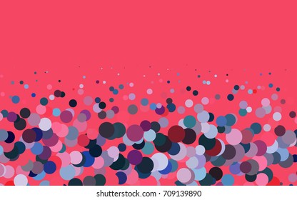 Light Blue, Red vector illustration which consist of circles. Dotted gradient design for your business. Creative geometric background in halftone style with colored spots.