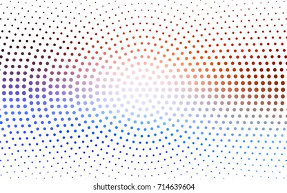 Light Blue, Red vector illustration which consist of circles. Dotted gradient design for your business. Creative geometric background in halftone style with colored spots.