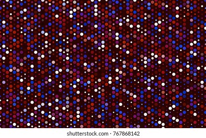 Light Blue, Red vector illustration which consist of circles. Dotted gradient design for your business. Creative geometric background in halftone style with colored spots.