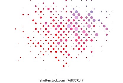 Light Blue, Red vector illustration which consist of circles. Dotted gradient design for your business. Creative geometric background in halftone style with colored spots.
