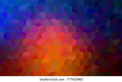 Light Blue, Red vector illustration which consist of circles. Dotted gradient design for your business. Creative geometric background in halftone style with colored spots.