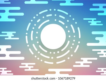 Light Blue, Red vector indian curved texture. Ethnic elegant natural pattern with gradient. A completely new template for your business design.