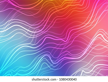 Light Blue, Red vector indian curved pattern. An elegant bright illustration with lines in Natural style. The template can be used as a background for cell phones.