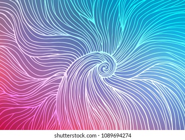 Light Blue, Red vector indian curved background. Modern geometrical abstract illustration with doodles. The doodle design can be used for your web site.