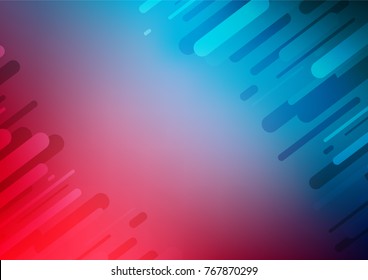 Light Blue, Red vector indian curved template. Geometric doodle illustration in Origami style with gradient. The elegant pattern can be used as a part of a brand book.