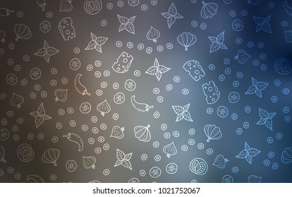 Light Blue, Red vector layout with restaurant food. Beautiful colored illustration with food in doodle style. Pattern for menu of cafes, bars, restaurants.