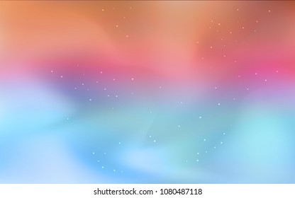 Light Blue, Red vector layout with cosmic stars. Space stars on blurred abstract background with gradient. Pattern for futuristic ad, booklets.