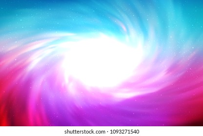 Light Blue, Red vector layout with cosmic stars. Glitter abstract illustration with colorful cosmic stars. Pattern for astronomy websites.