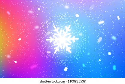 Light Blue, Red vector layout with bright snowflakes. Decorative shining illustration with snow on abstract template. The pattern can be used for year new  websites.