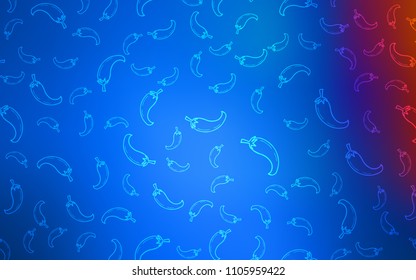Light Blue, Red vector layout with peppers. Beautiful colored illustration with peppers in doodle style. Doodle design for your business advert of cafes.